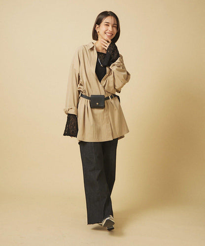 蕾絲喇叭袖套頭衫