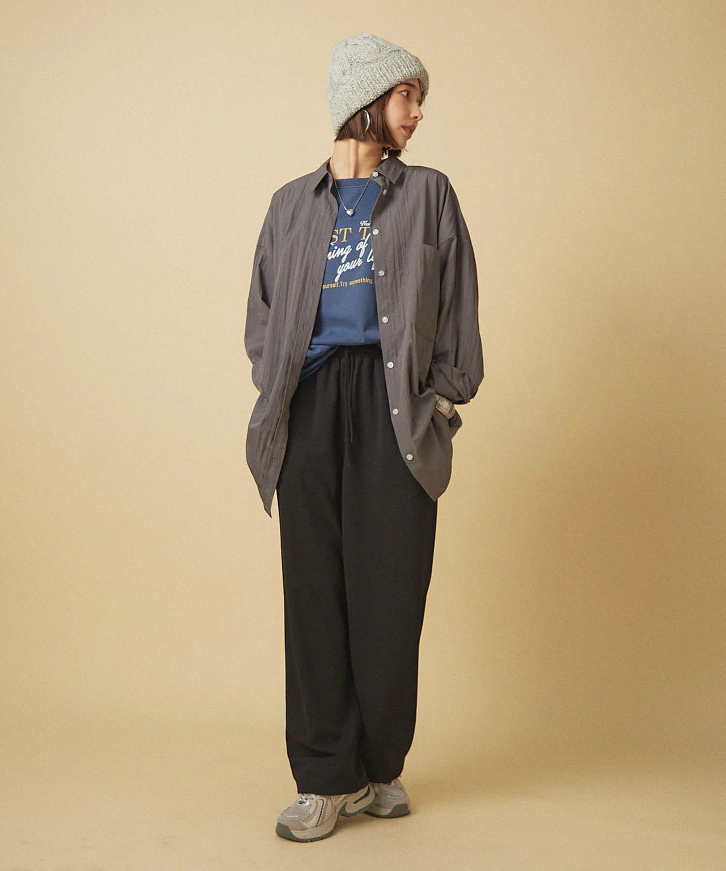 【nane】水洗工藝字母印花T恤