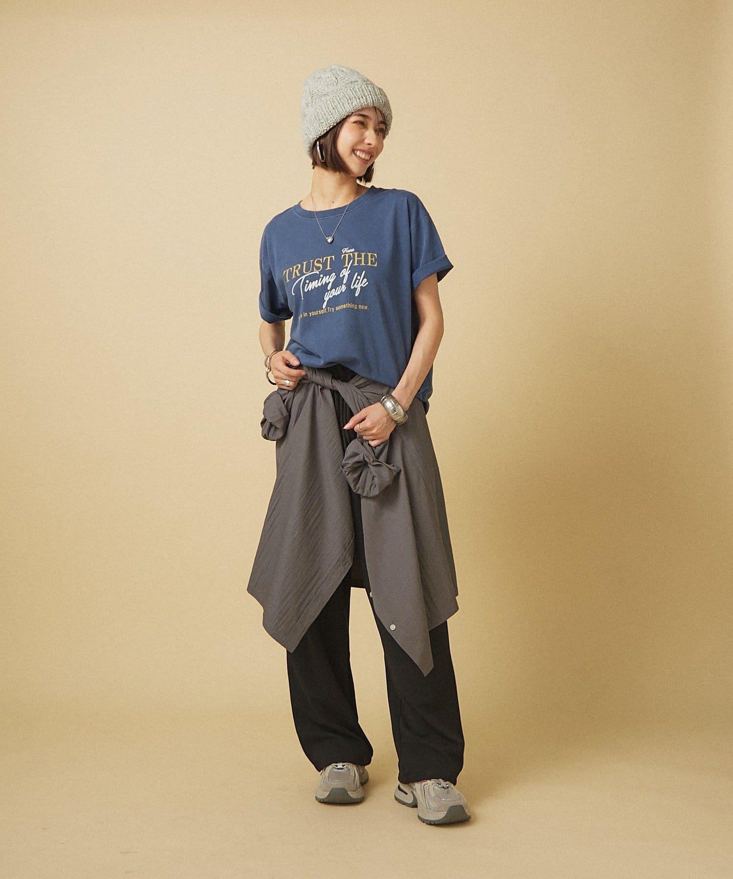 【nane】水洗工藝字母印花T恤