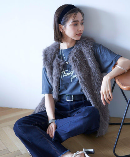 【nane】水洗工藝字母印花T恤