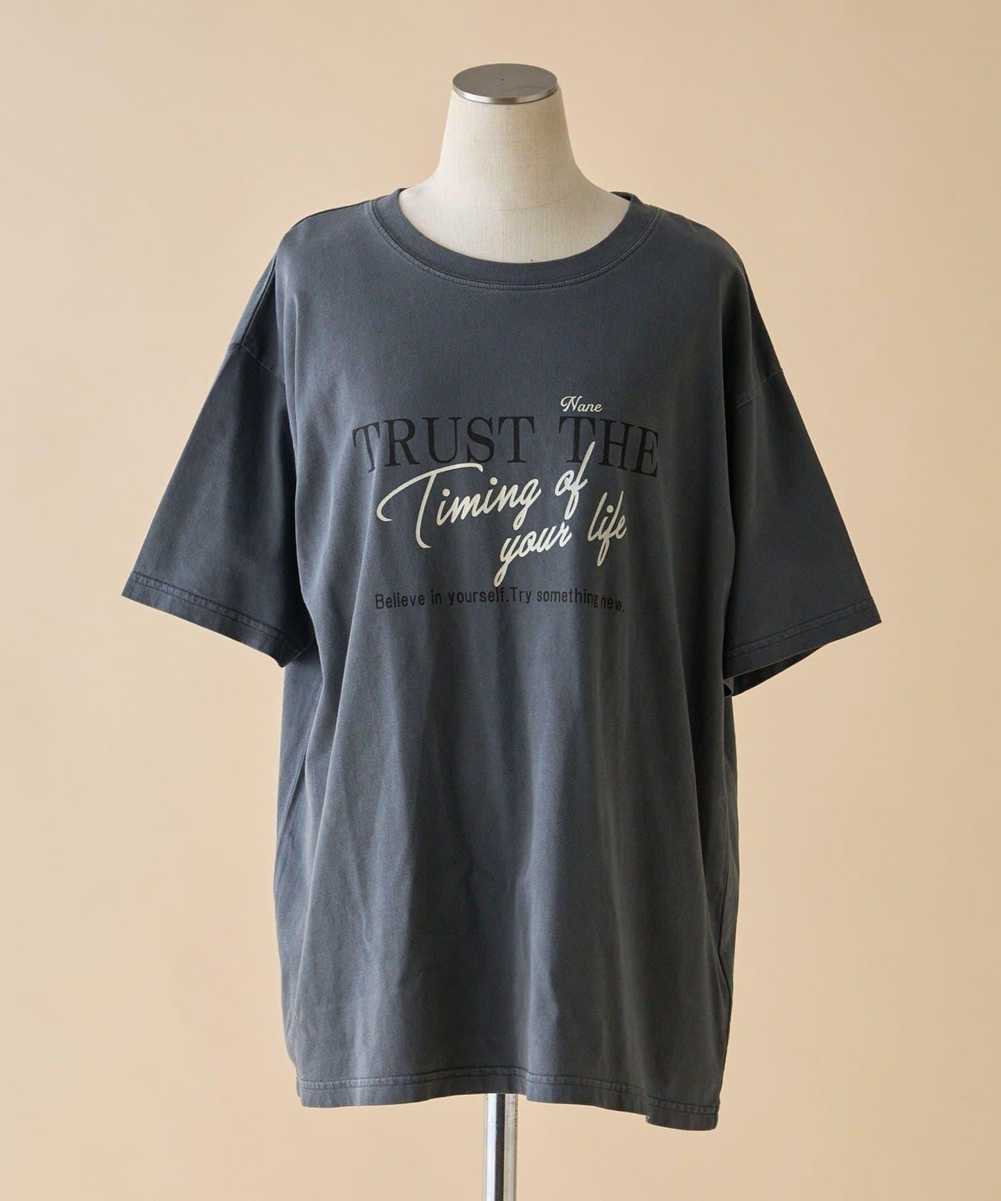 【nane】水洗工藝字母印花T恤