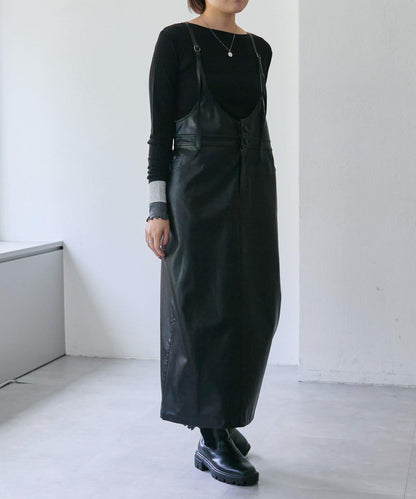 仿皮揹帶裙【SUM1 STYLE】