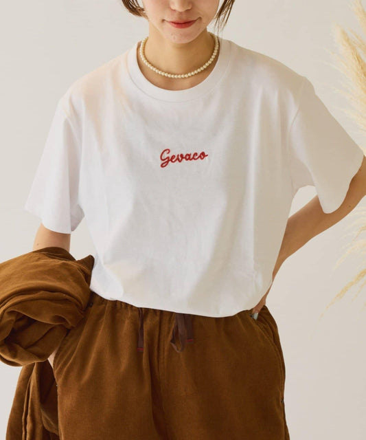 【GEVACO】單點logo鏈條刺繡短袖T恤