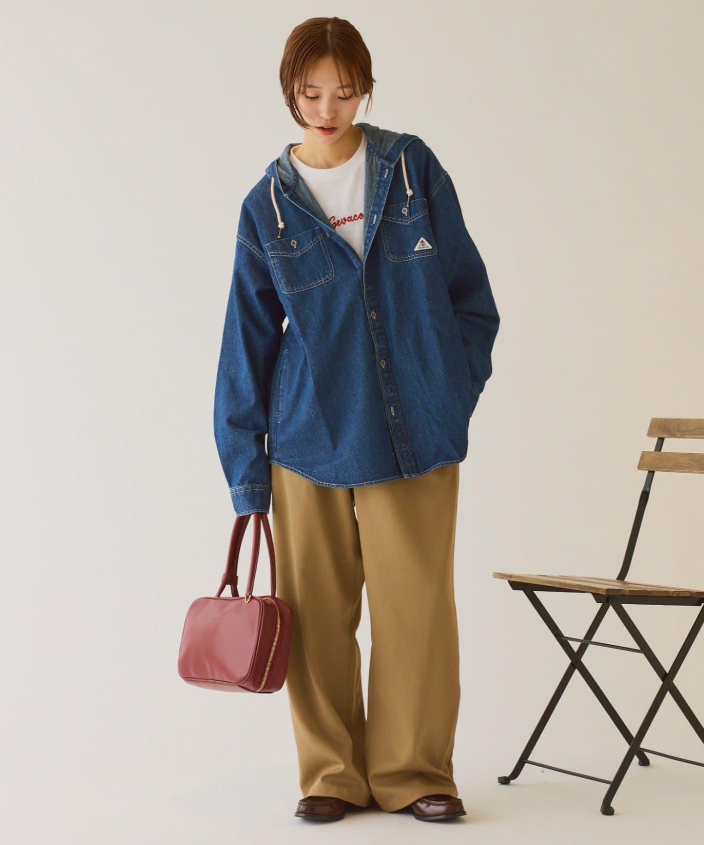 【GEVACO】牛仔連帽襯衫