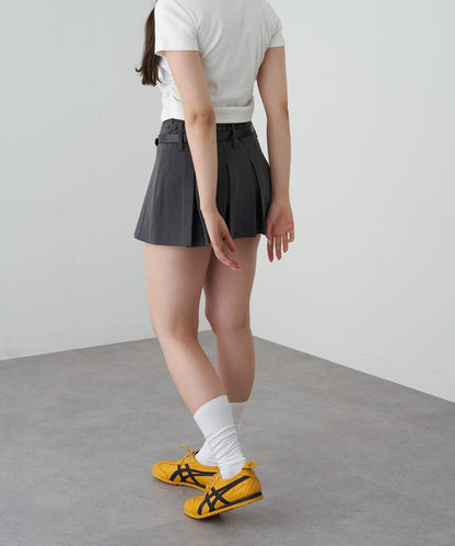 帶腰帶層疊百褶裙