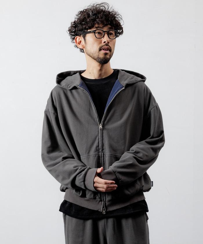 雙面拉鍊連帽衛衣