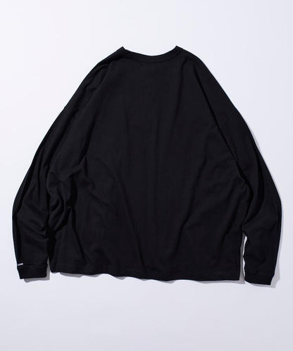 寬鬆版型 單點刺繡 亨利領 長袖T恤