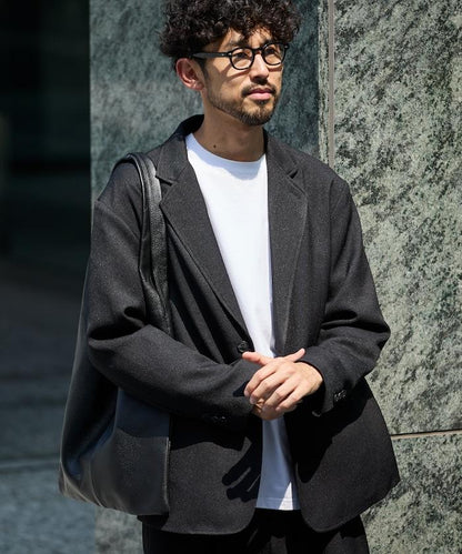 Urban Comfortable 休閒寬鬆羊毛感套裝 /西裝外套/休閒褲