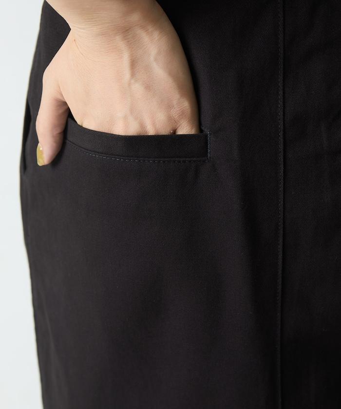 褶皺斜紋棉布半身裙