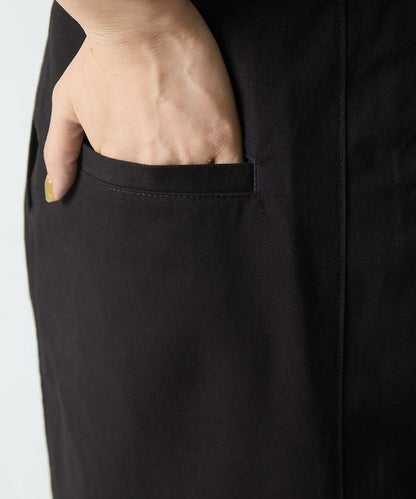 褶皺斜紋棉布半身裙