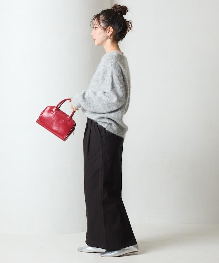 褶皺斜紋棉布半身裙