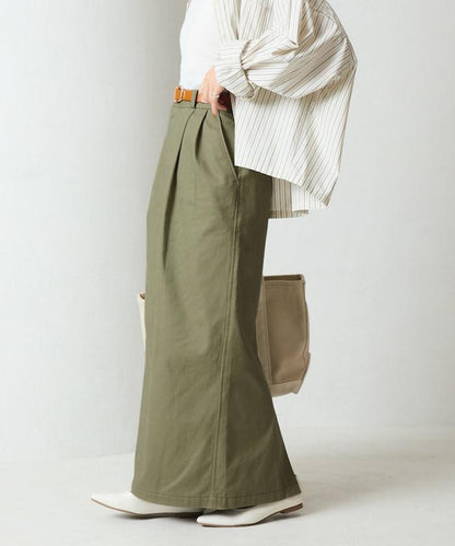 褶皺斜紋棉布半身裙