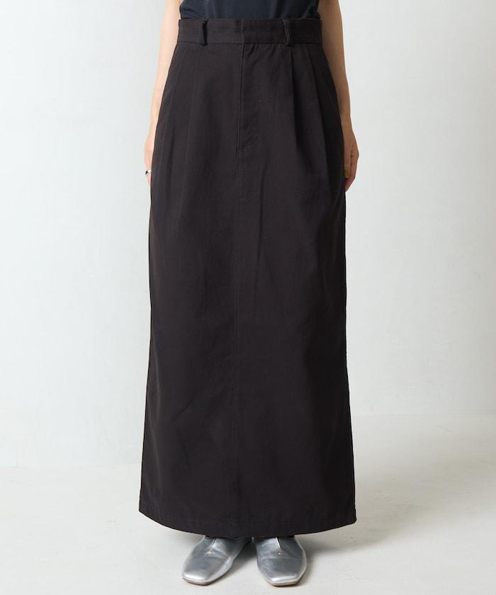 褶皺斜紋棉布半身裙