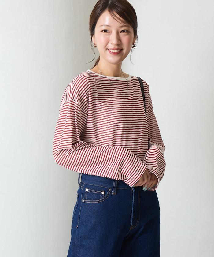 透視條紋長袖T恤