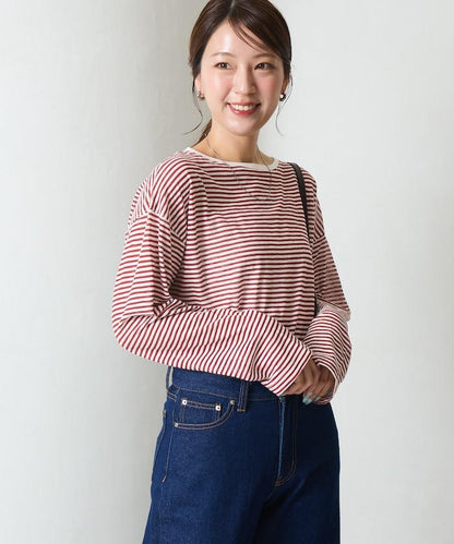 透視條紋長袖T恤