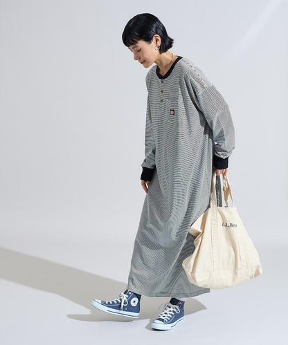 特別款亨利領長袖連衣裙