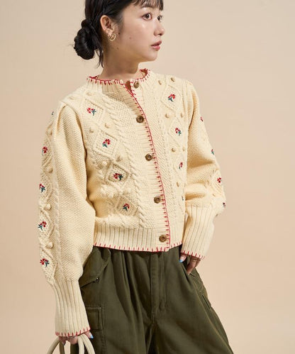 花卉刺繡開衫