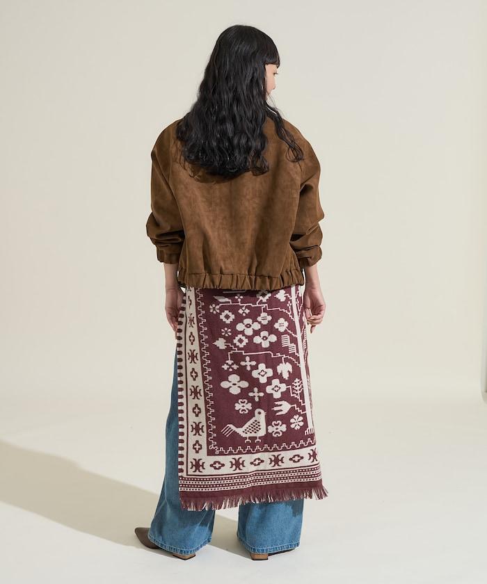 毛毯改造風格裹身半身裙<可搭配套裝>