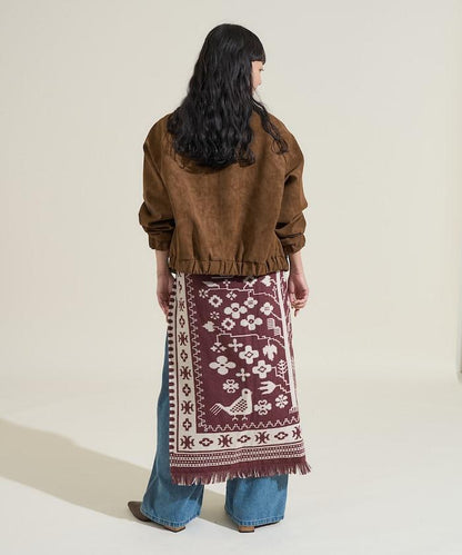 毛毯改造風格裹身半身裙<可搭配套裝>