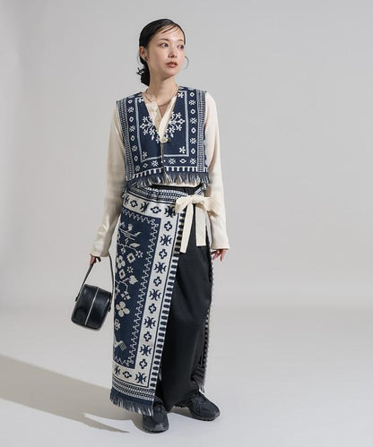 毛毯改造風格裹身半身裙<可搭配套裝>