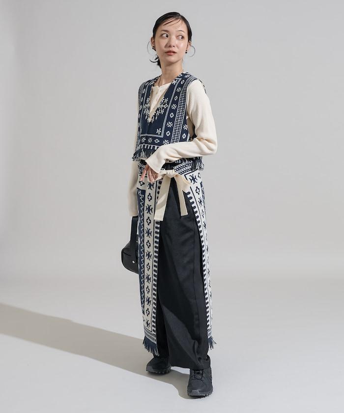 毛毯改造風格裹身半身裙<可搭配套裝>