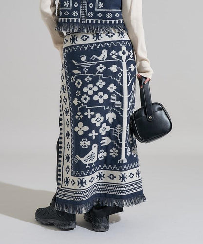 毛毯改造風格裹身半身裙<可搭配套裝>