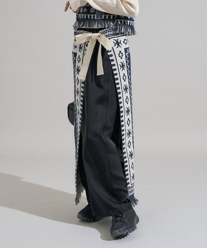 毛毯改造風格裹身半身裙<可搭配套裝>