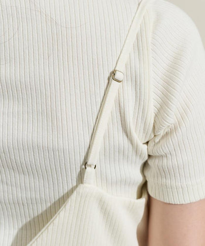 【套裝商品】軍風羅紋2WAY吊帶背心T恤套裝