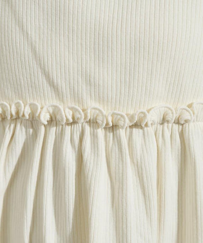 【套裝商品】軍風羅紋2WAY吊帶背心T恤套裝