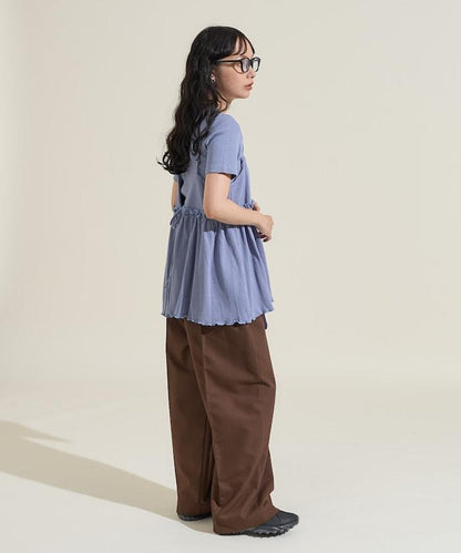 【套裝商品】軍風羅紋2WAY吊帶背心T恤套裝