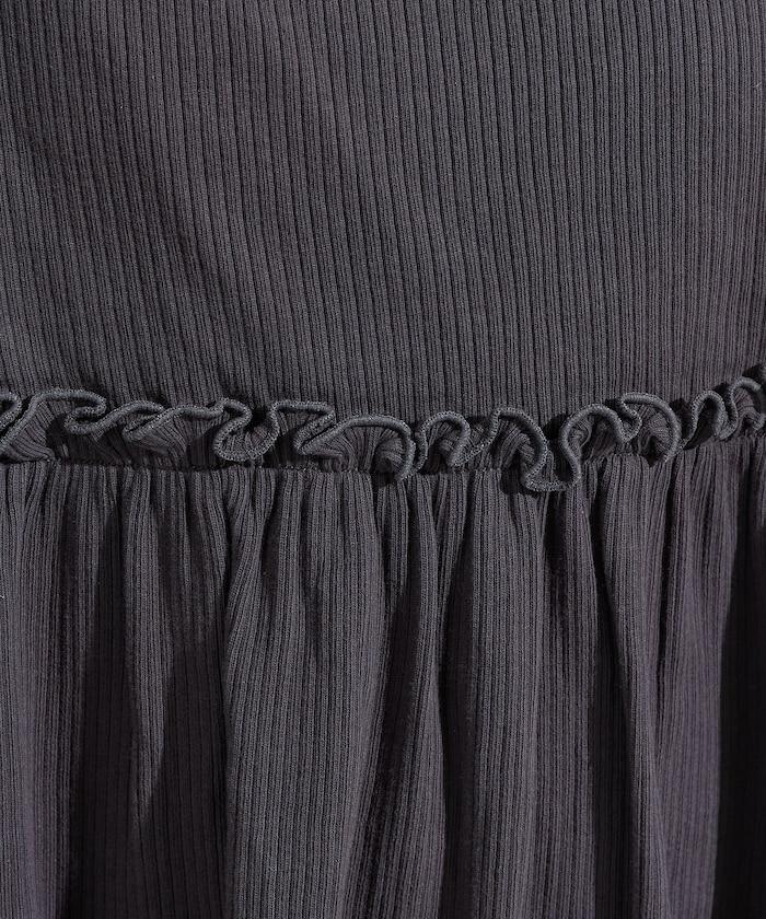 【套裝商品】軍風羅紋2WAY吊帶背心T恤套裝