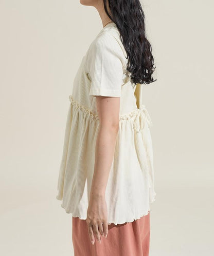 【套裝商品】軍風羅紋2WAY吊帶背心T恤套裝