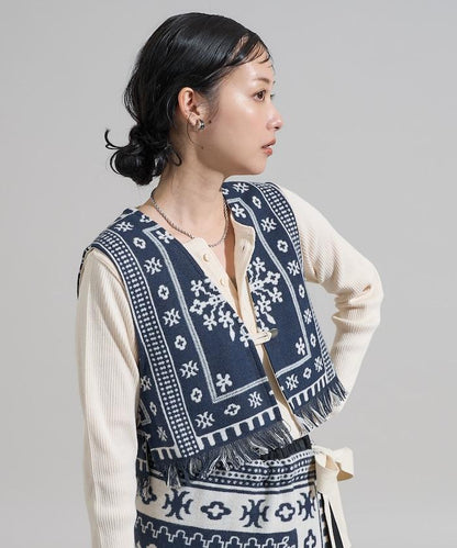 毛毯改造風馬甲＜可搭配套裝＞