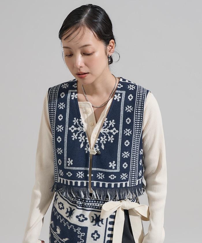 毛毯改造風馬甲＜可搭配套裝＞