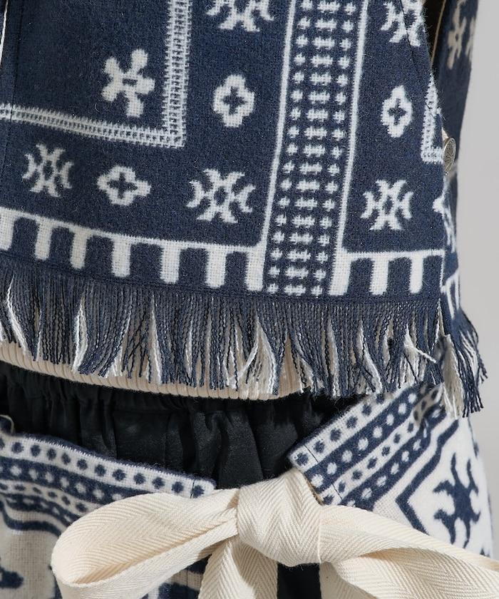 毛毯改造風馬甲＜可搭配套裝＞