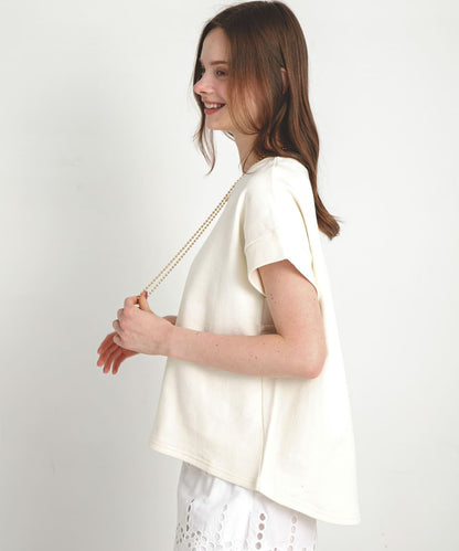 加絨衛衣法式短袖套頭衫