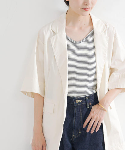 棉質五分袖夾克