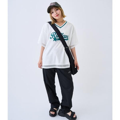 【LTXC】網紗疊穿寬鬆T恤