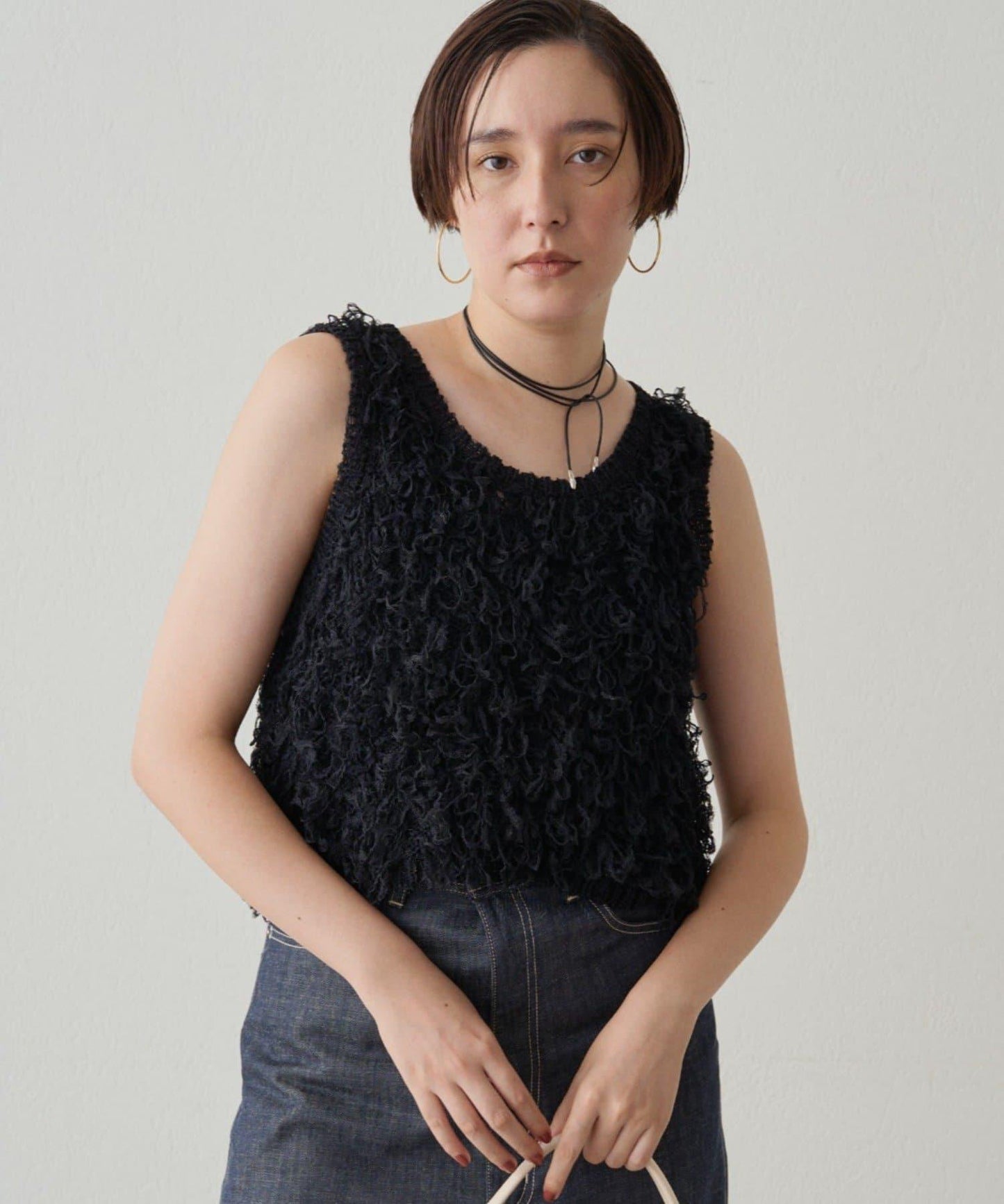 【Loungedress】網紗環形針織背心
