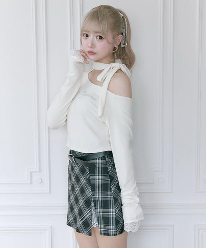 【Belle Charme】蕾絲拼接開叉半身裙