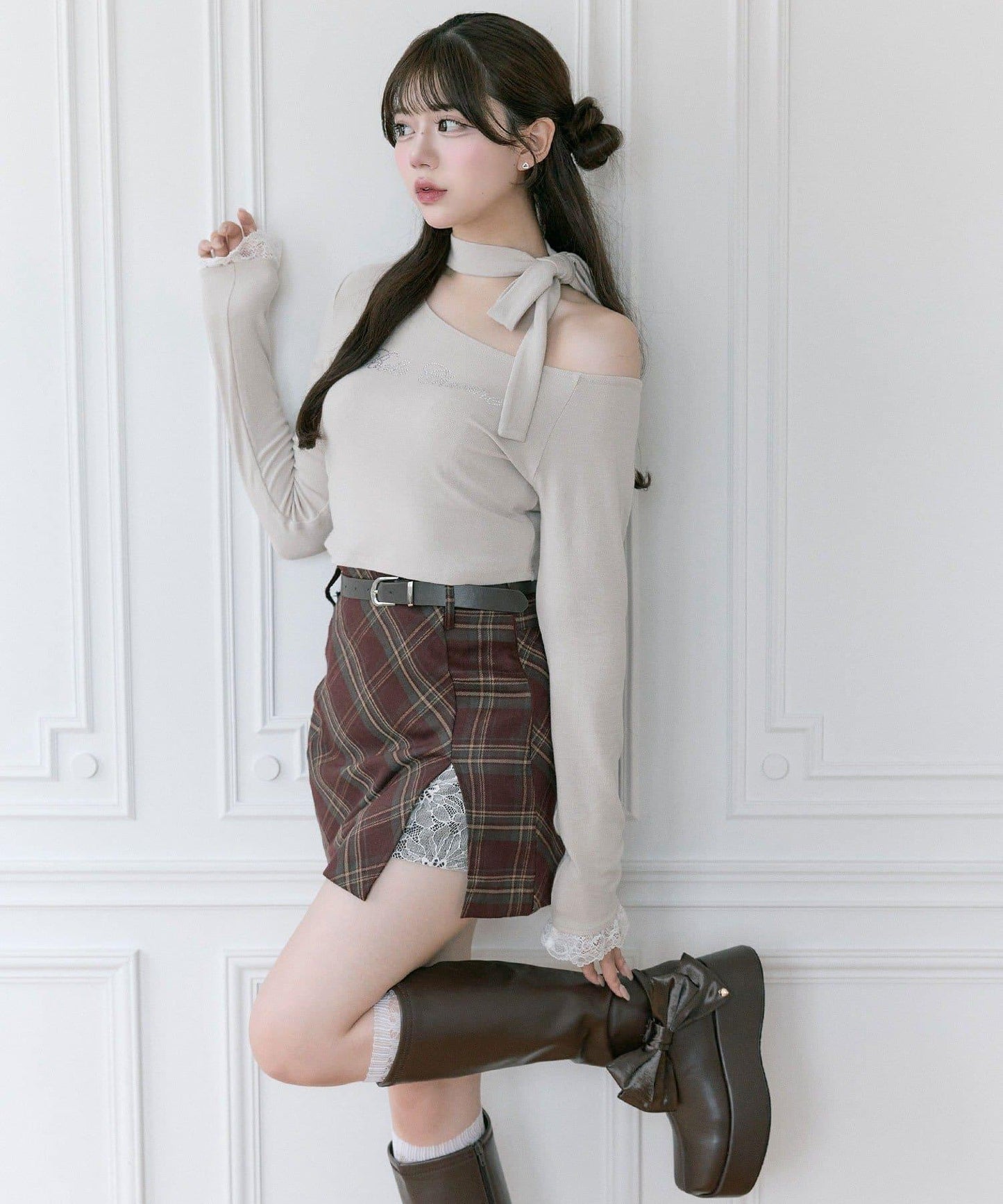 【Belle Charme】水鑽字母蝴蝶結T恤