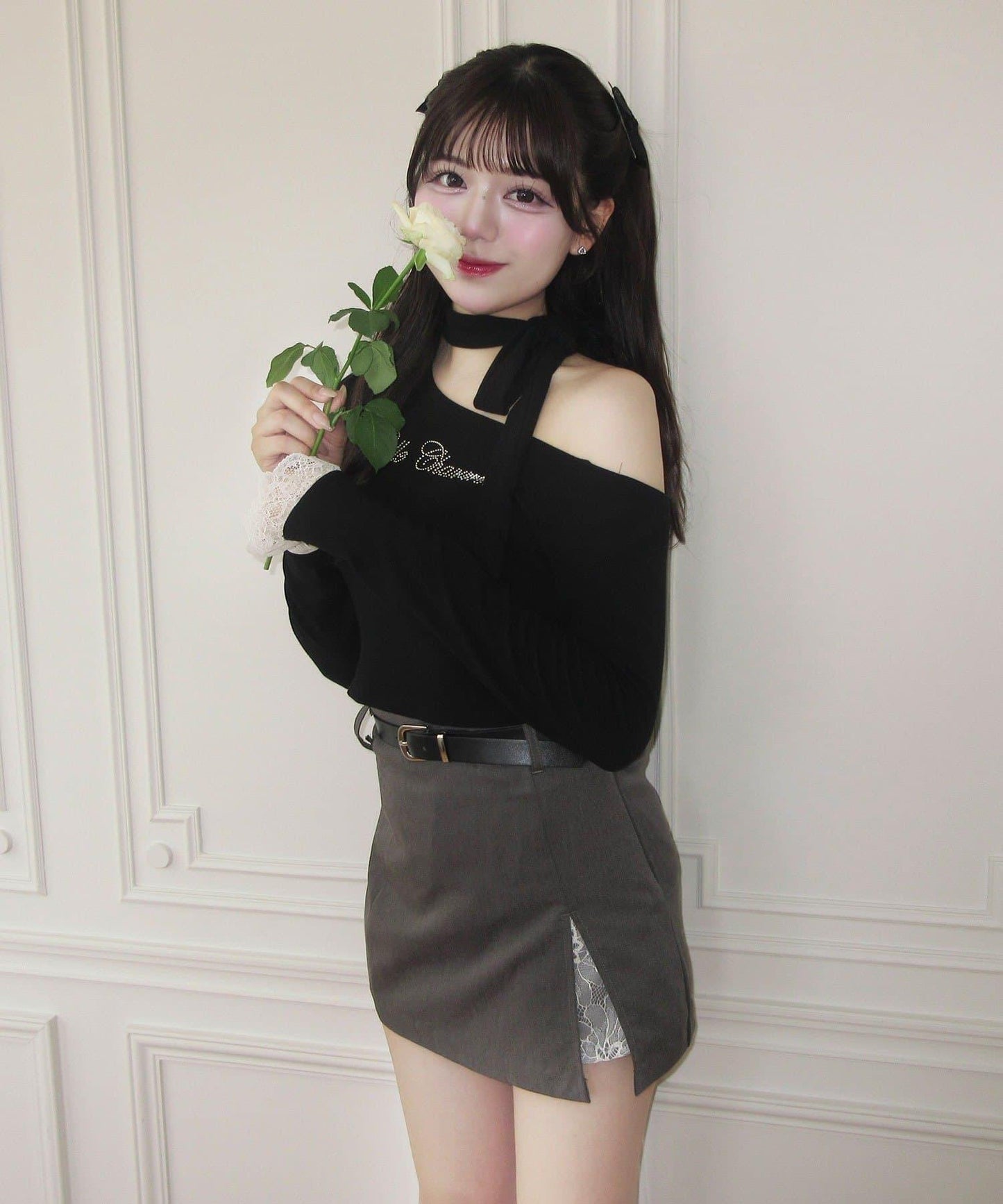 【Belle Charme】水鑽字母蝴蝶結T恤