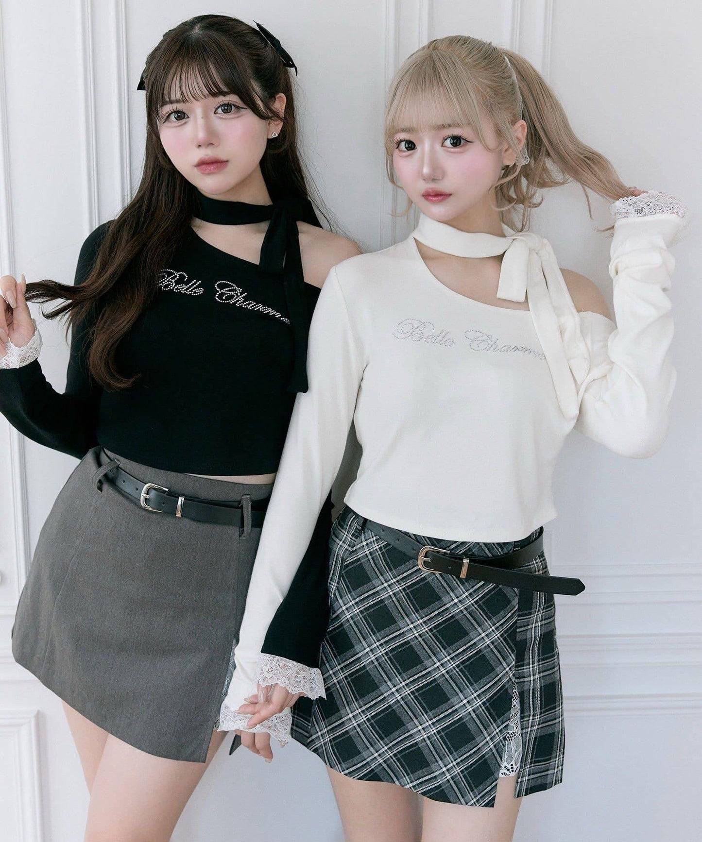 【Belle Charme】蕾絲拼接開叉半身裙