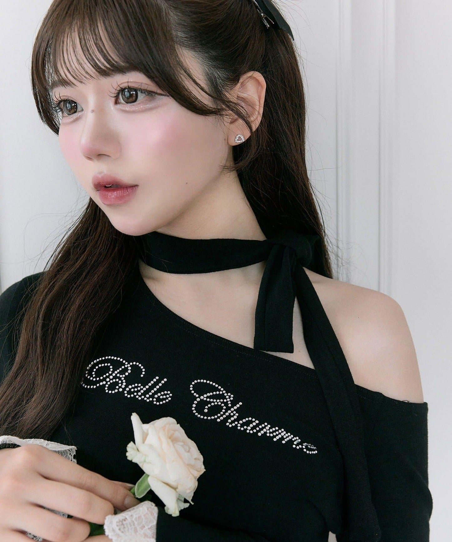 【Belle Charme】水鑽字母蝴蝶結T恤