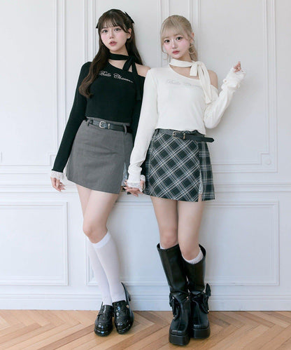 【Belle Charme】蕾絲拼接開叉半身裙