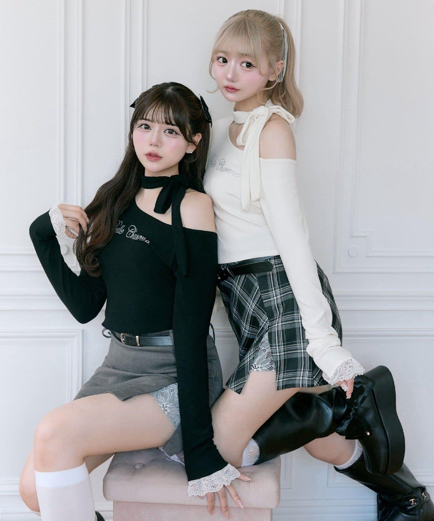 【Belle Charme】水鑽字母蝴蝶結T恤