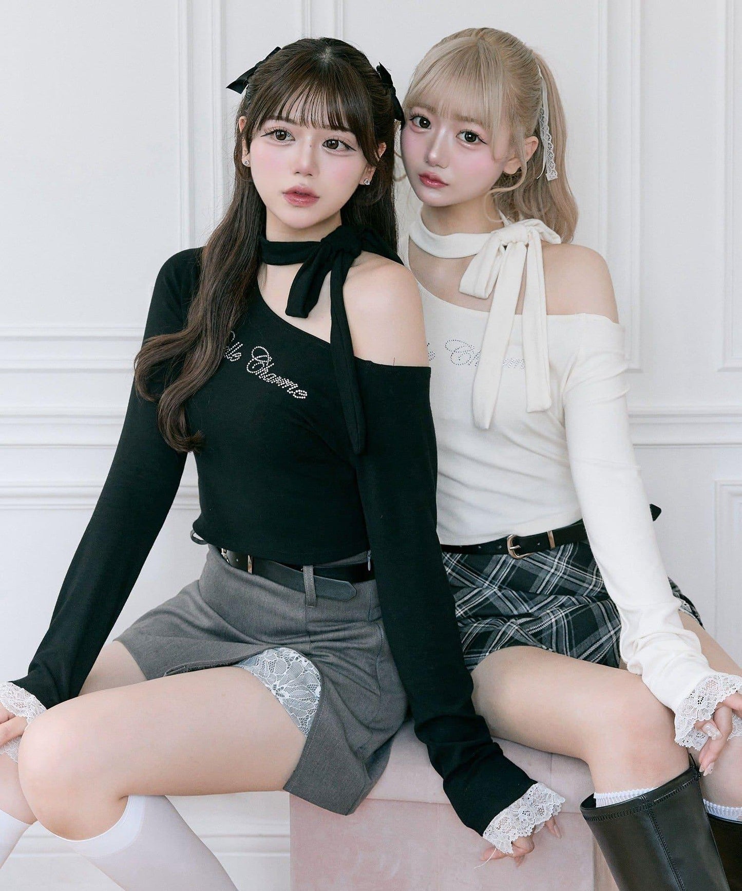 【Belle Charme】水鑽字母蝴蝶結T恤