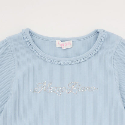 水鑽標誌羅紋長袖T恤