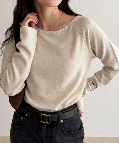 亮片羅紋船領套頭衫