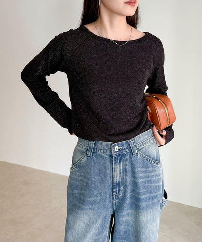 亮片羅紋船領套頭衫